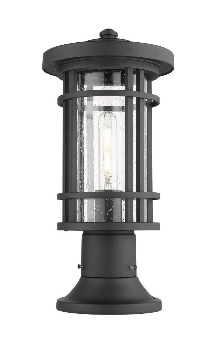 Lanterne extérieure sur socle Jordan - Rond Noir 12" by Z-Lite | Luminaires & cie
