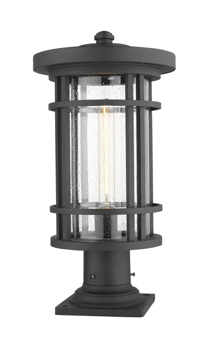 Lanterne extérieure sur socle Jordan - Rond Noir 12" by Z-Lite | Luminaires & cie
