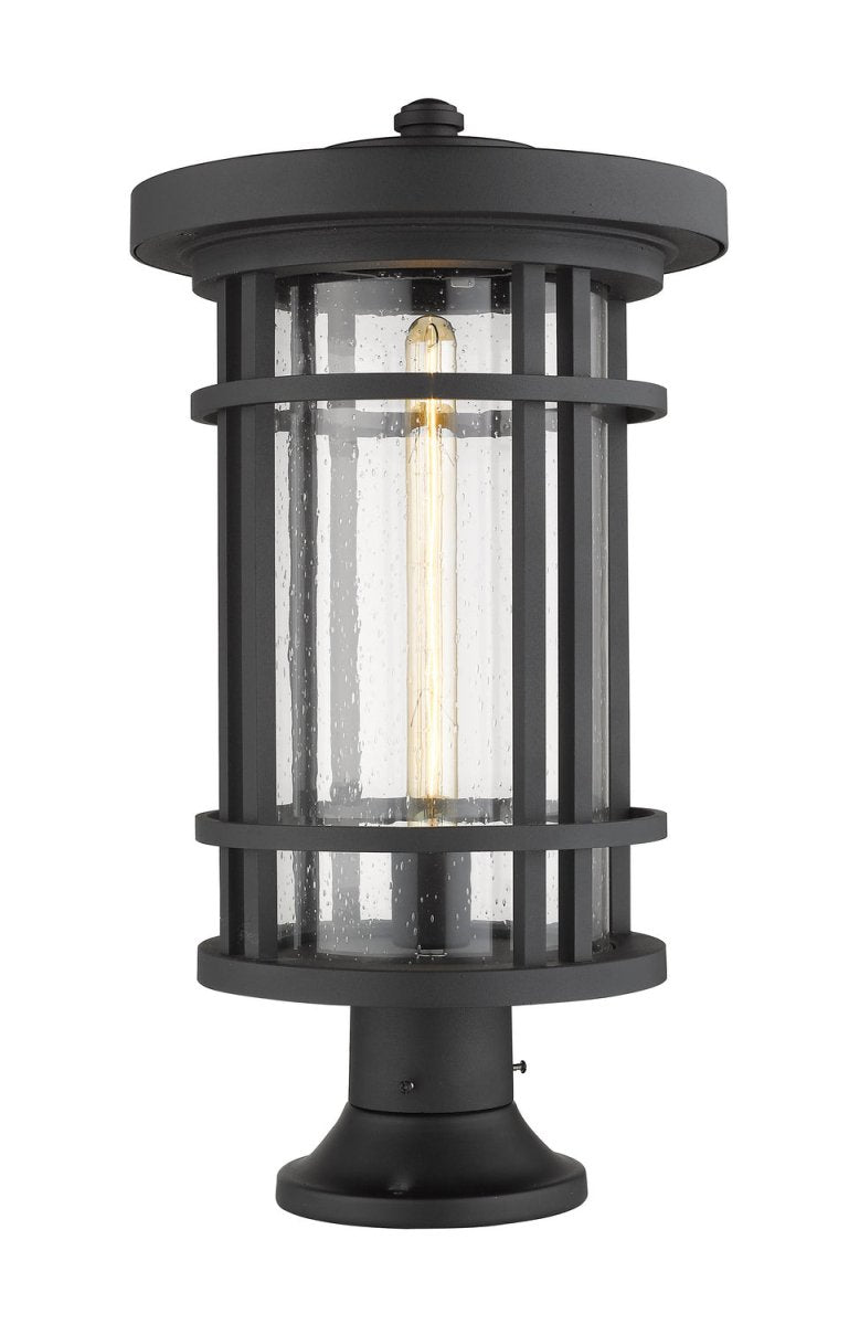Lanterne extérieure sur socle Jordan - Rond Noir 12" by Z-Lite | Luminaires & cie