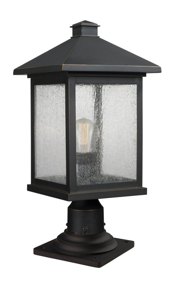 Lanterne extérieure sur socle Portland - Bronze huilé 9 1/2" 20 1/2" by Z-Lite | Luminaires & cie