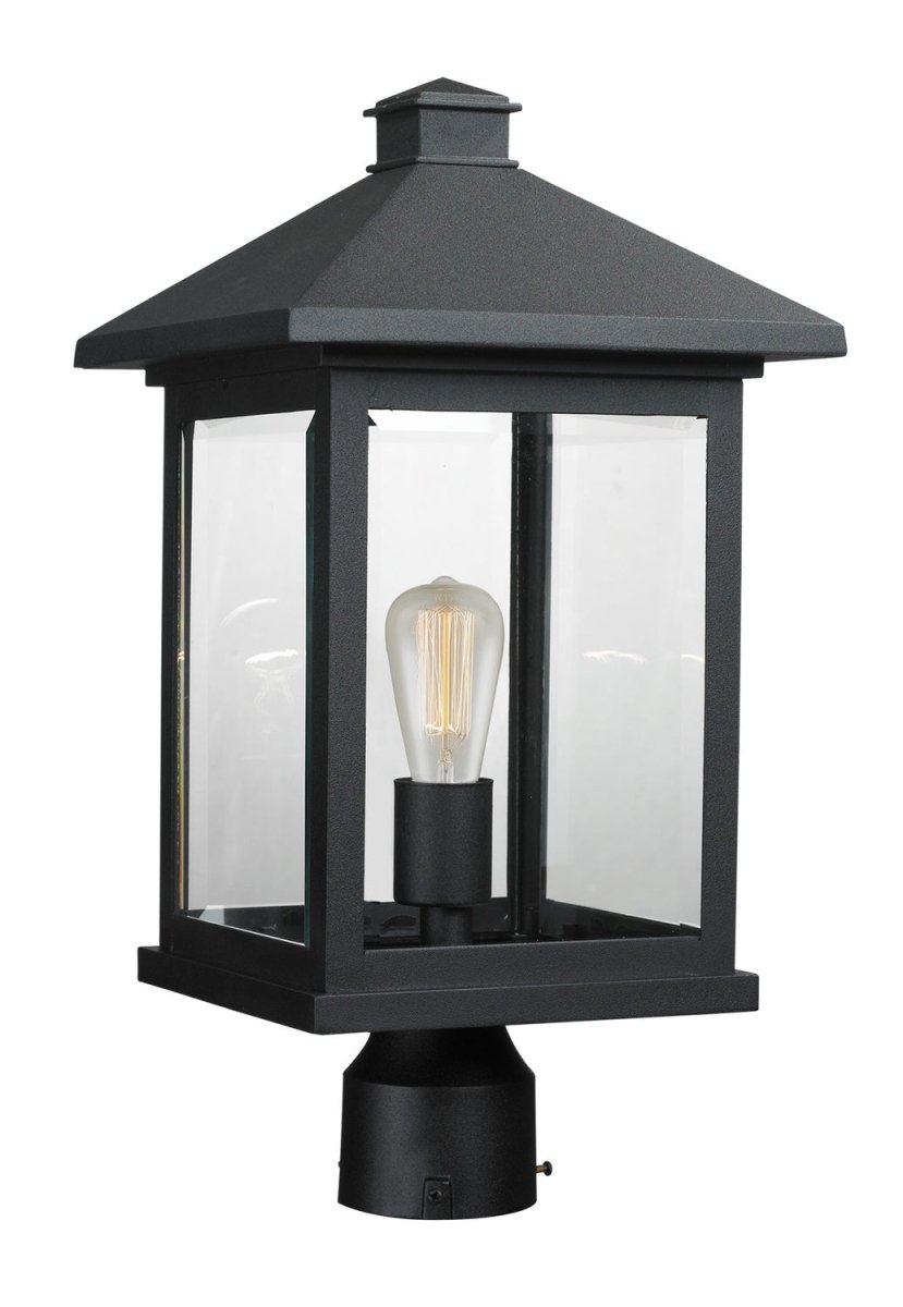 Lanterne extérieure sur socle Portland - Noir 9 1/2" 18 1/2" by Z-Lite | Luminaires & cie