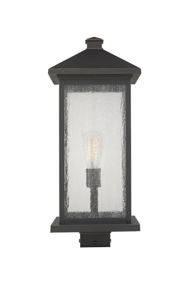 Lanterne extérieure sur socle Portland - Bronze huilé 9 1/2" 22 1/2" by Z-Lite | Luminaires & cie