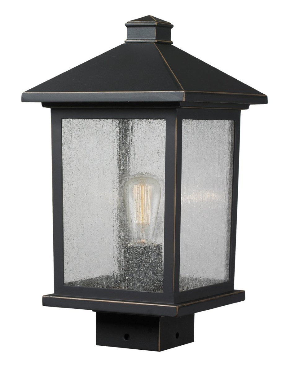 Lanterne extérieure sur socle Portland - Bronze huilé 8" 14 3/8" by Z-Lite | Luminaires & cie
