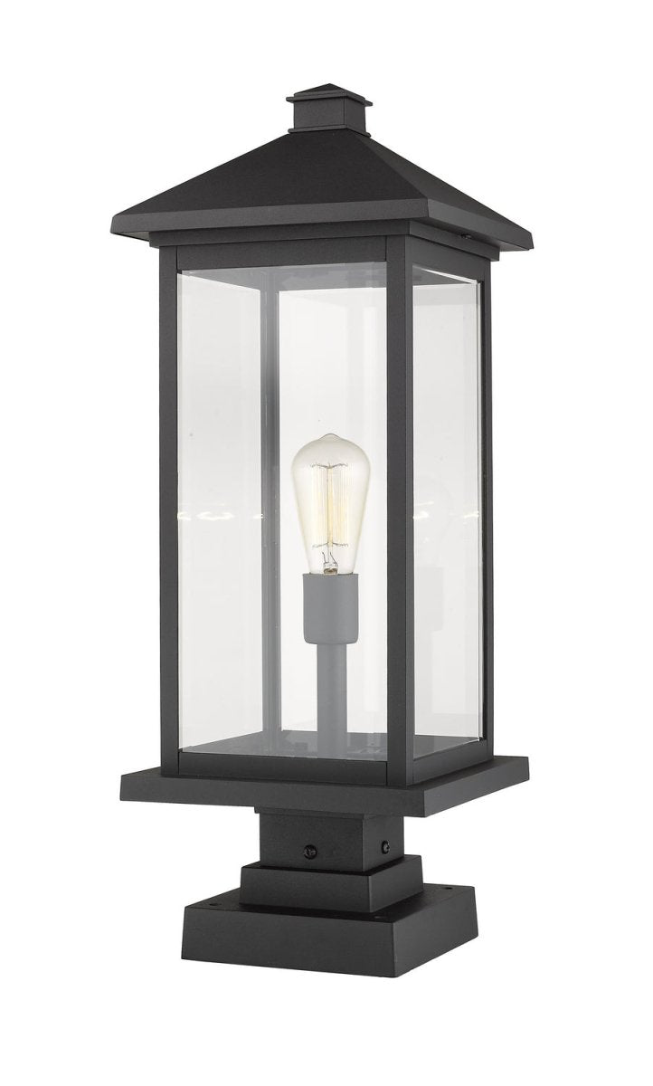 Lanterne extérieure sur socle Portland - Bronze huilé 8" 17" by Z-Lite | Luminaires & cie