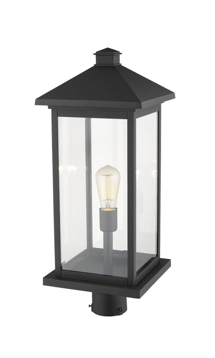 Lanterne extérieure sur socle Portland - Bronze huilé 8" 17" by Z-Lite | Luminaires & cie