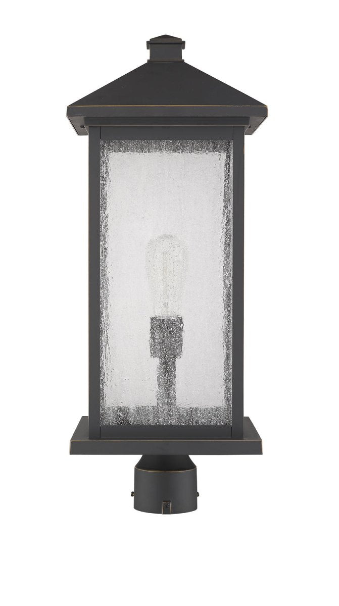 Lanterne extérieure sur socle Portland - Bronze huilé 8" 17" by Z-Lite | Luminaires & cie