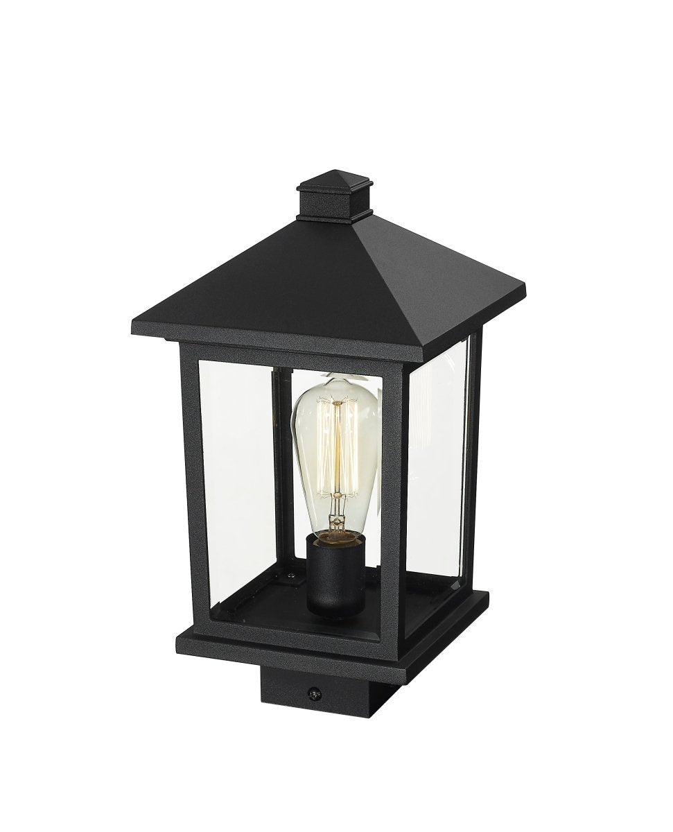 Lanterne extérieure sur socle Portland - Bronze huilé 8" 17" by Z-Lite | Luminaires & cie