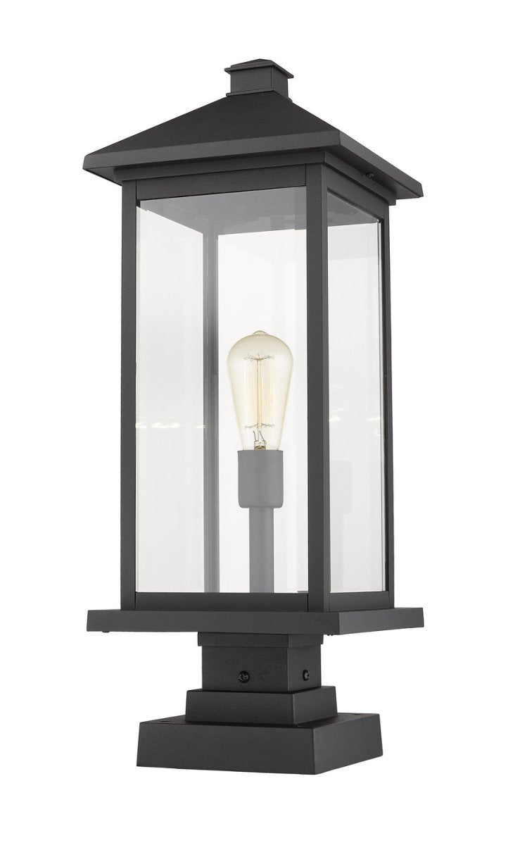Lanterne extérieure sur socle Portland - Bronze huilé 8" 17" by Z-Lite | Luminaires & cie