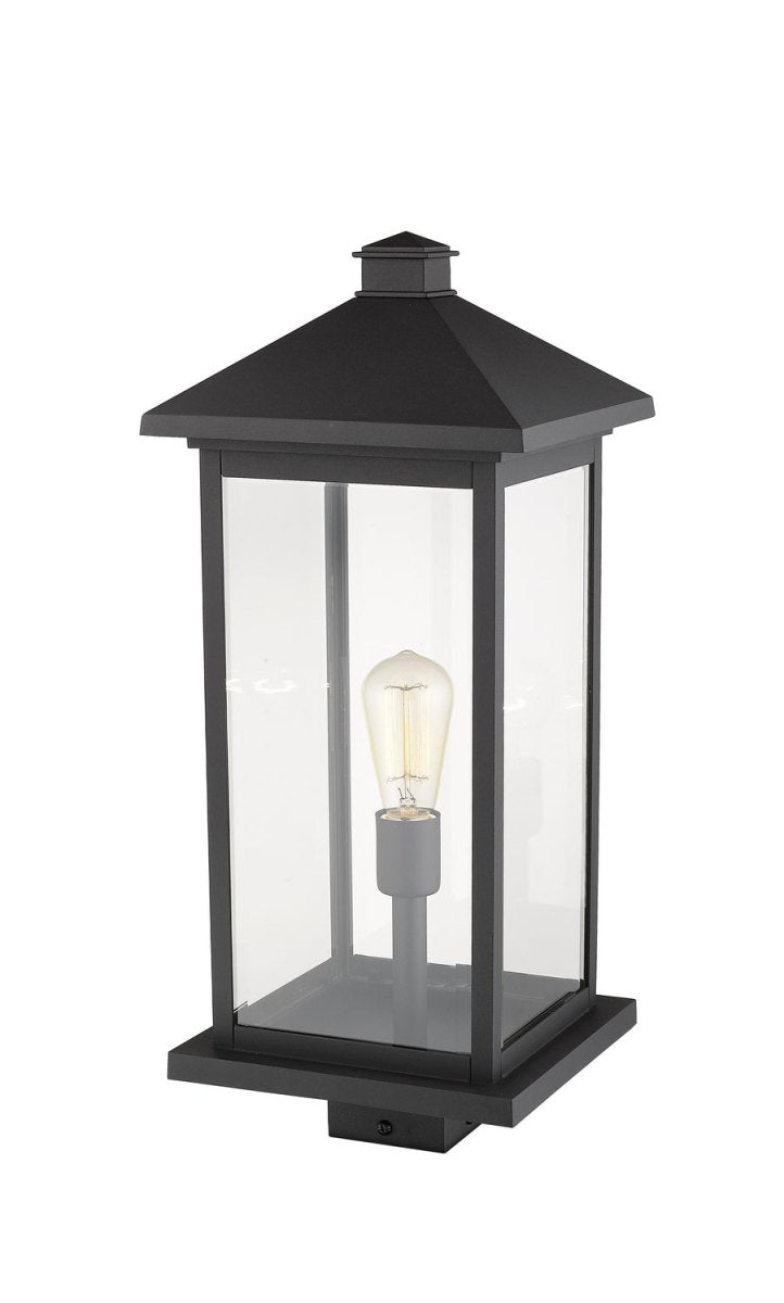 Lanterne extérieure sur socle Portland - Bronze huilé 8" 17" by Z-Lite | Luminaires & cie