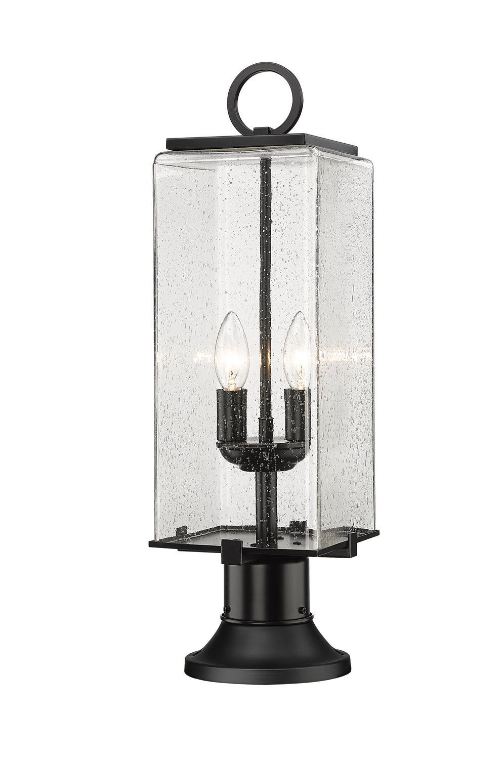 Lanterne extérieure sur socle Sana Rond, Grené transparent, 6 3/4" – Z-Lite