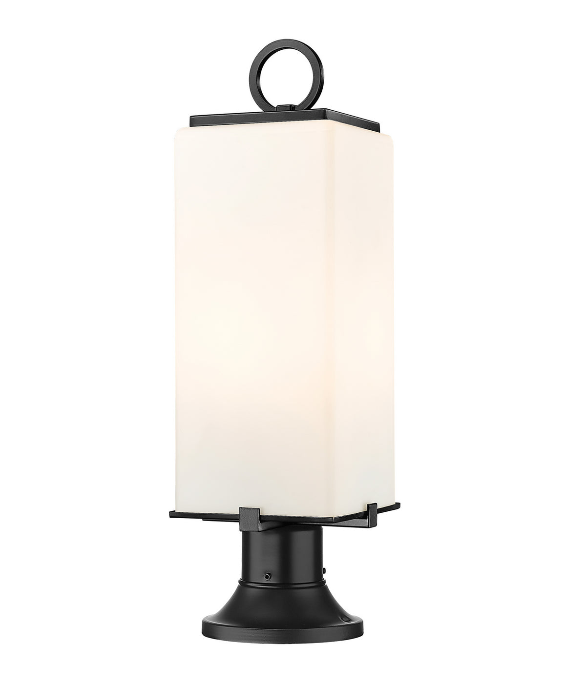 Lanterne extérieure sur socle Sana Rond, Opale blanc, 7" – Z-Lite