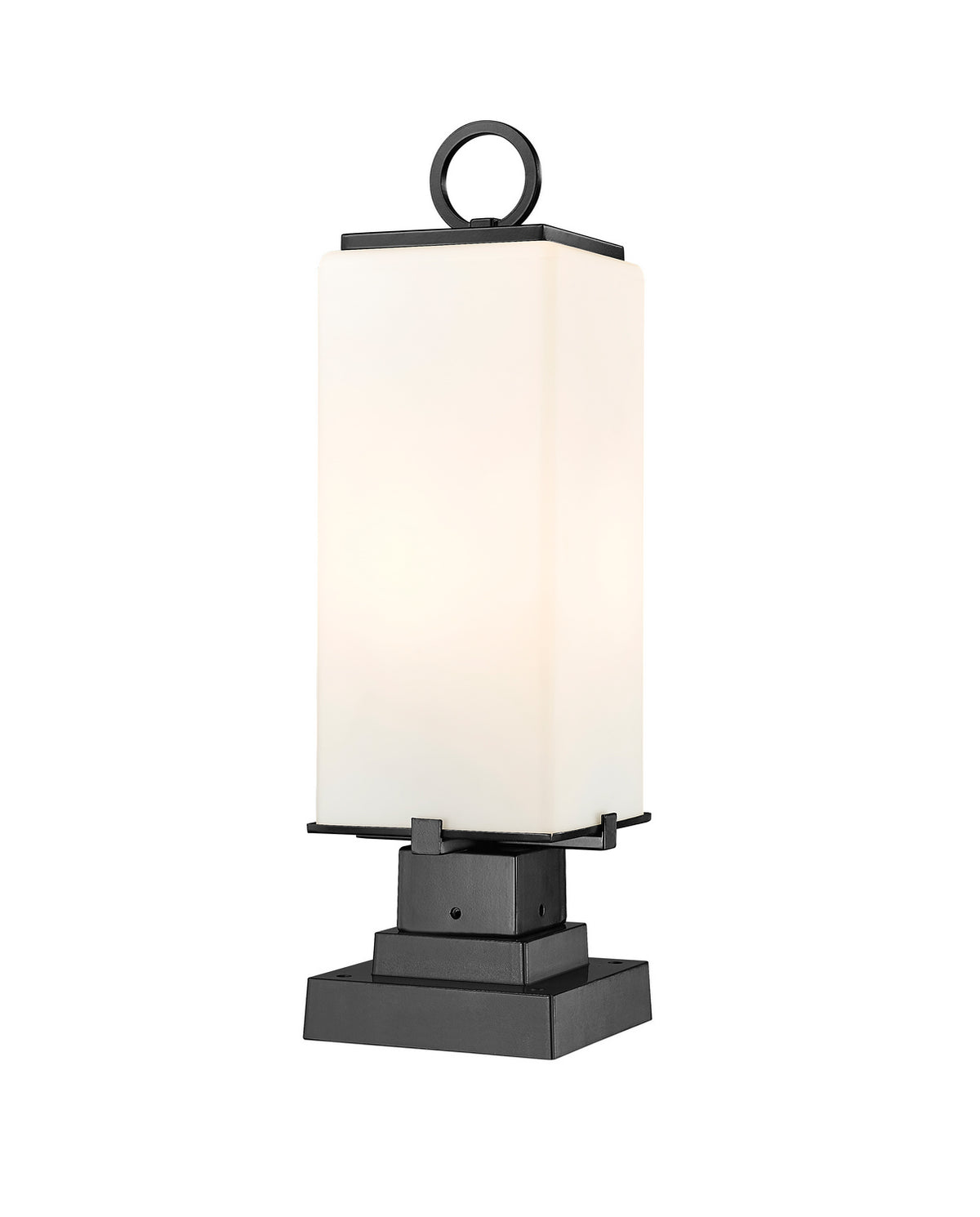 Lanterne extérieure sur socle Sana Carré décoratif, Opale blanc, 7" – Z-Lite