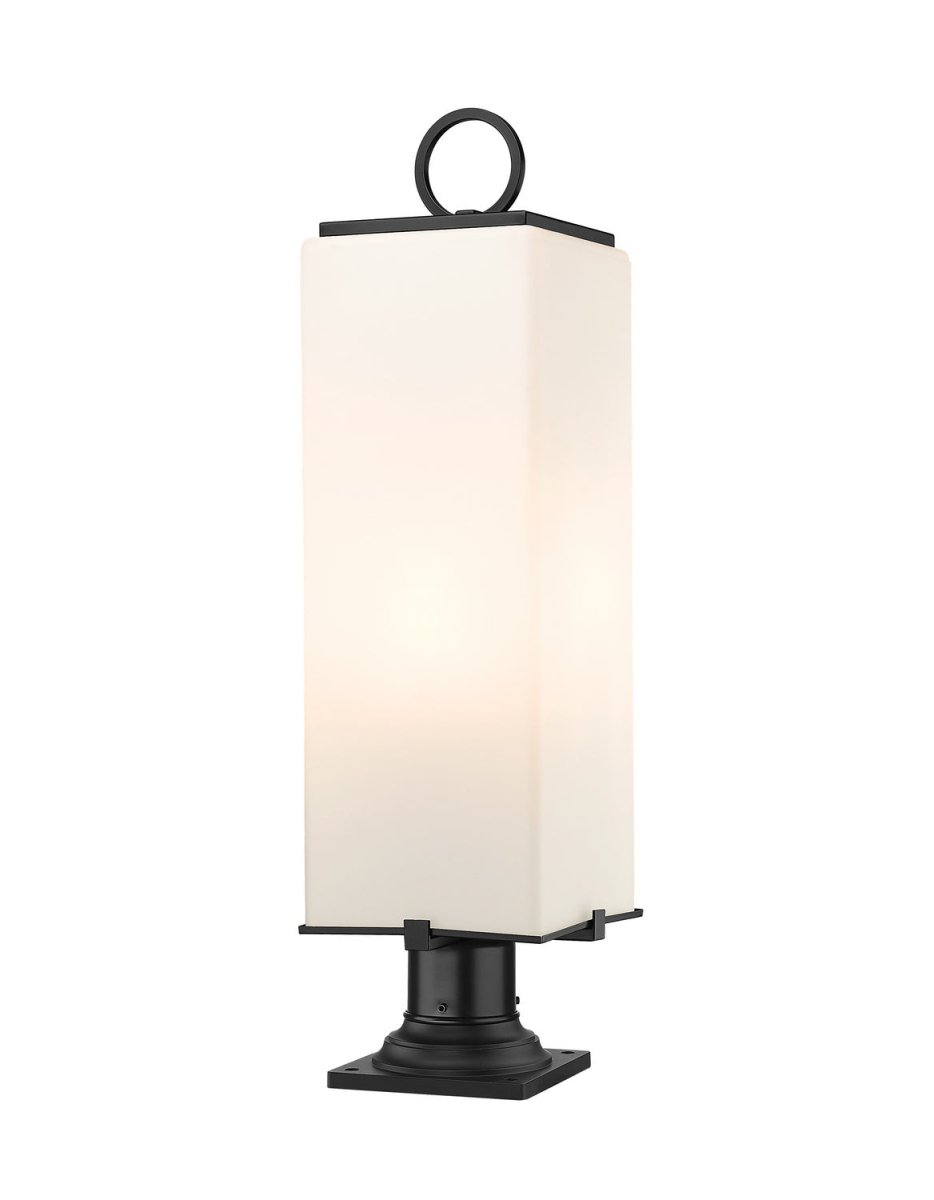 Lanterne extérieure sur socle Sana - Carré Opale blanc 8 1/4" by Z-Lite | Luminaires & cie