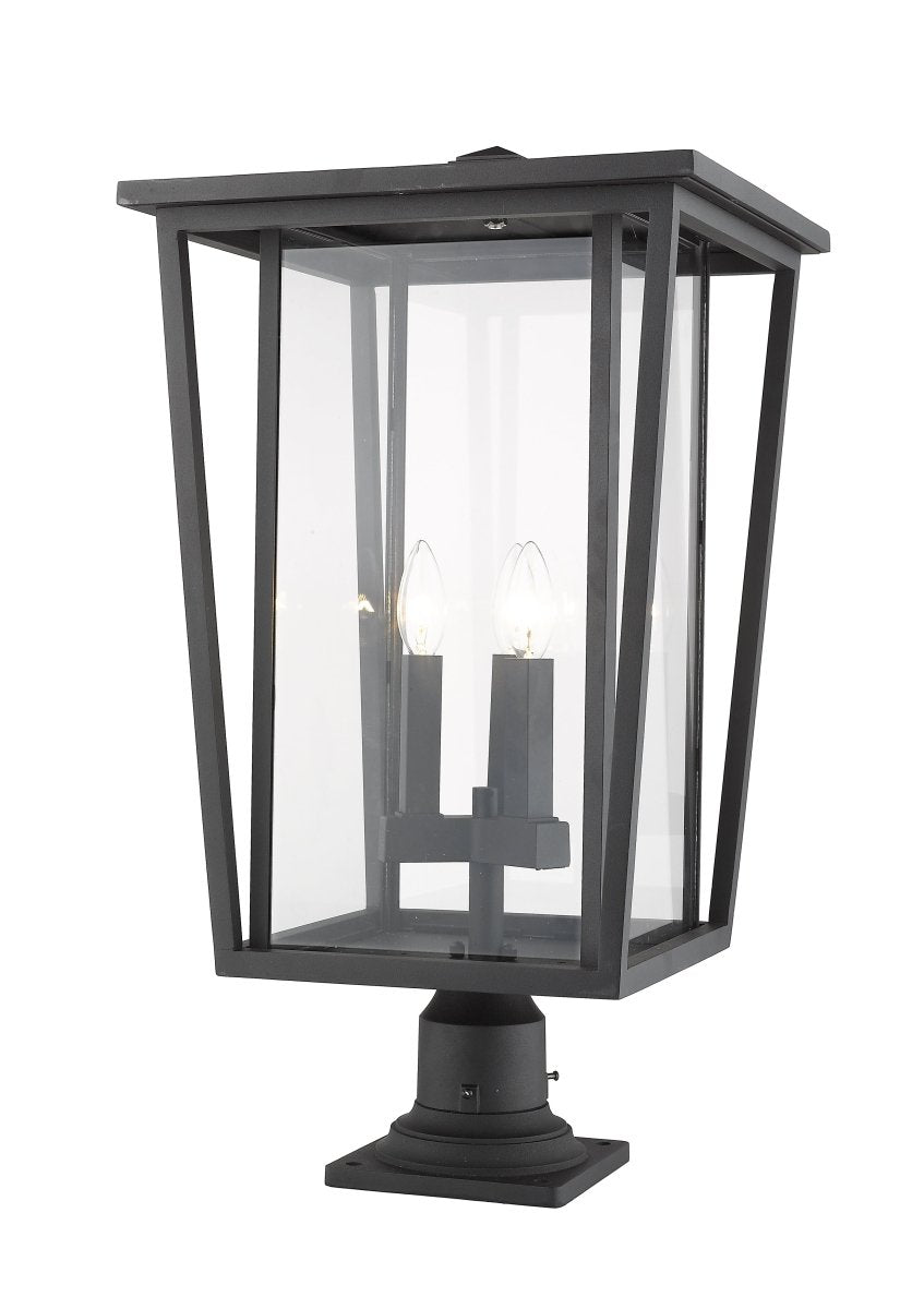 Lanterne extérieure sur socle Seoul - Carré Noir 18" by Z-Lite | Luminaires & cie
