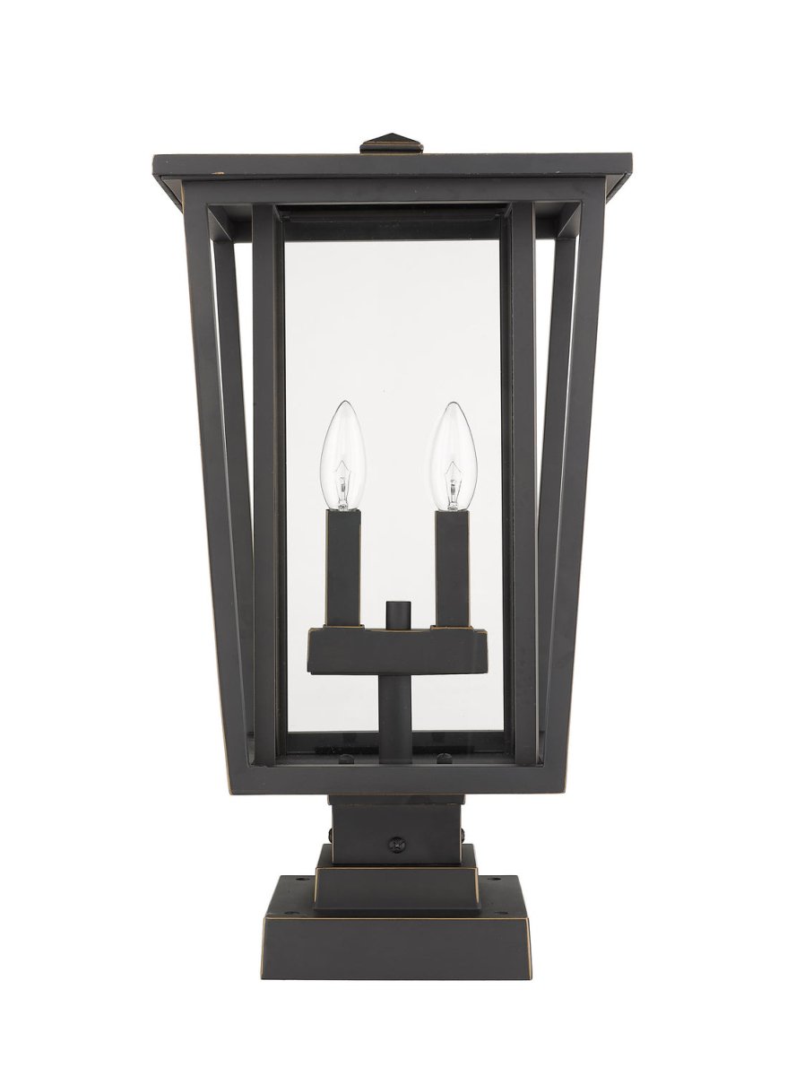 Lanterne extérieure sur socle Seoul - Carré Noir 18" by Z-Lite | Luminaires & cie