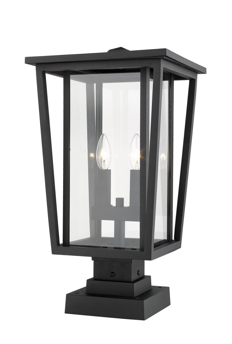 Lanterne extérieure sur socle Seoul - Carré Noir 18" by Z-Lite | Luminaires & cie