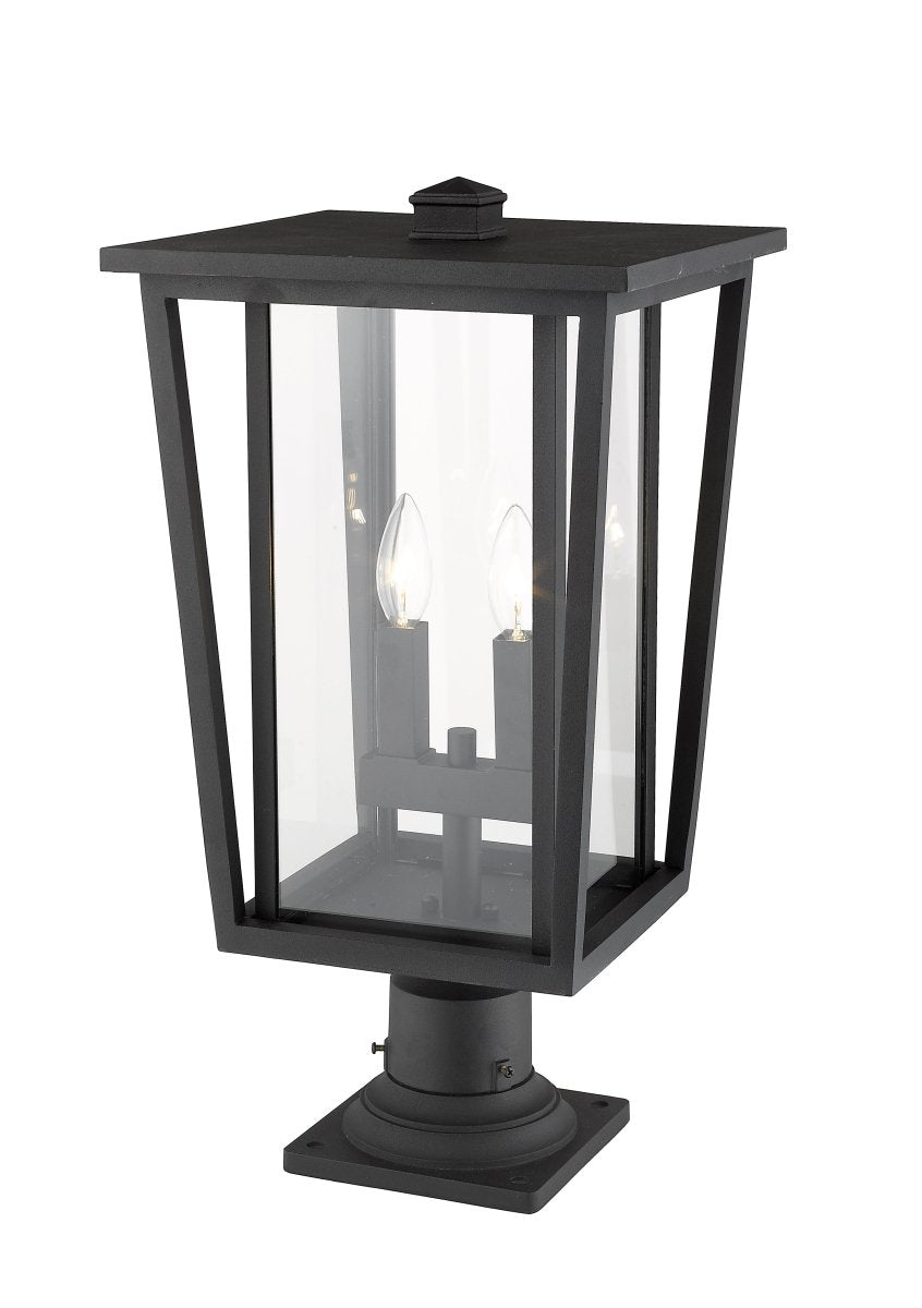 Lanterne extérieure sur socle Seoul - Carré Noir 18" by Z-Lite | Luminaires & cie