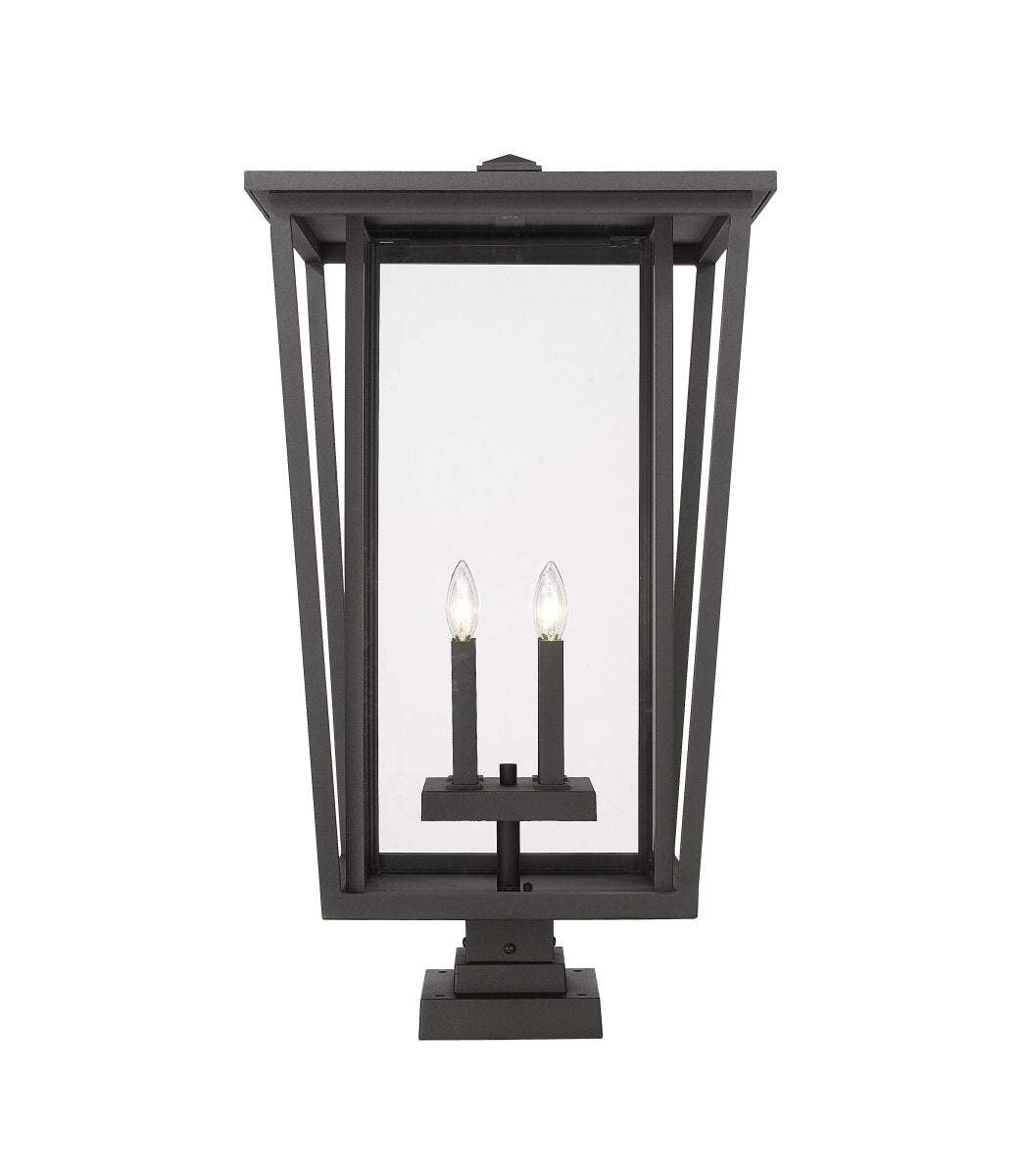 Lanterne extérieure sur socle Seoul - Carré Noir 18" by Z-Lite | Luminaires & cie