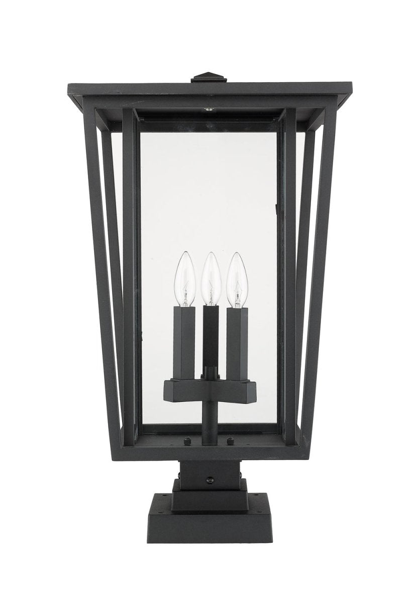 Lanterne extérieure sur socle Seoul - Carré Noir 18" by Z-Lite | Luminaires & cie