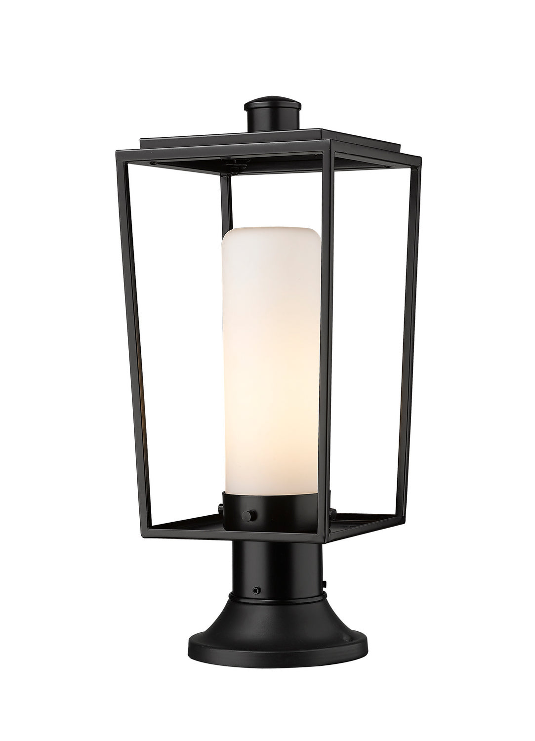 Lanterne extérieure sur socle Sheridan Carré décoratif, 8", Opale blanc – Z-Lite
