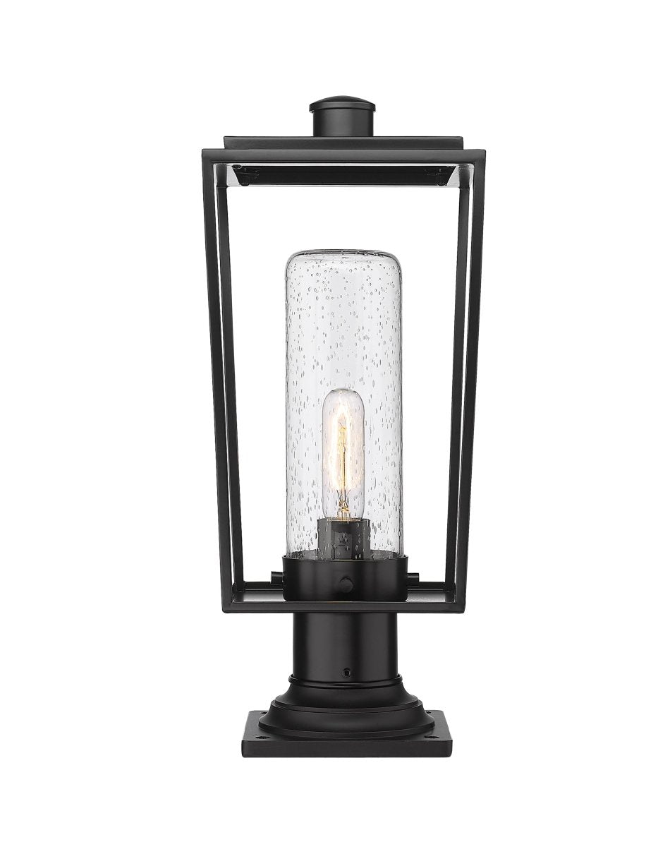 Lanterne extérieure sur socle Sheridan - Carré décoratif 8" Opale blanc by Z-Lite | Luminaires & cie