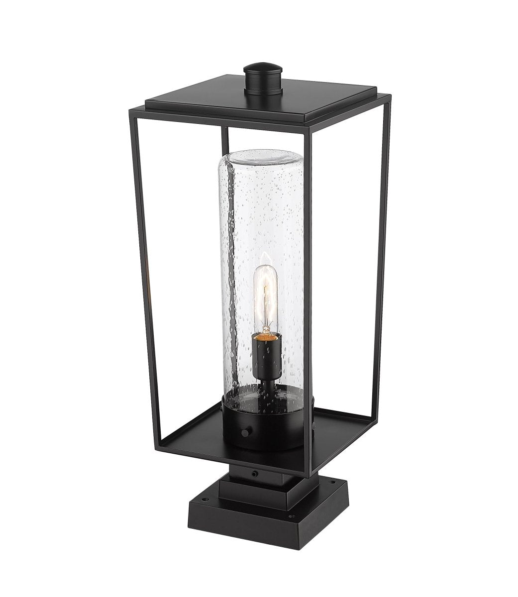 Lanterne extérieure sur socle Sheridan - Carré décoratif 8" Opale blanc by Z-Lite | Luminaires & cie