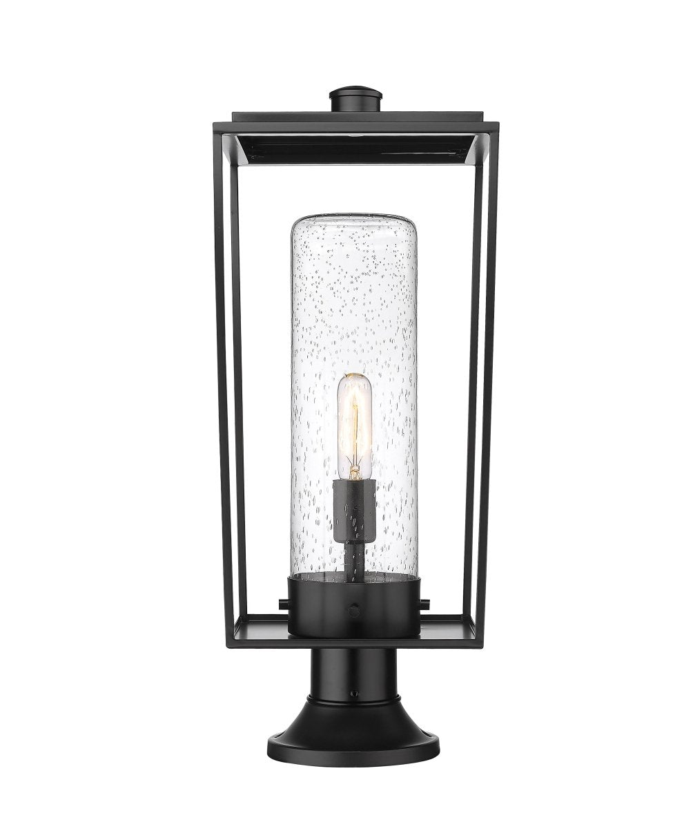 Lanterne extérieure sur socle Sheridan - Carré décoratif 8" Opale blanc by Z-Lite | Luminaires & cie