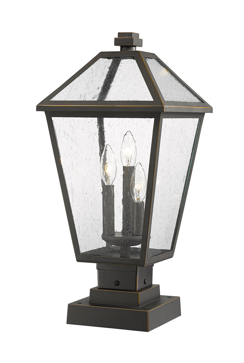 Lanterne extérieure sur socle Talbot Carré, Bronze huilé, 10" – Z-Lite