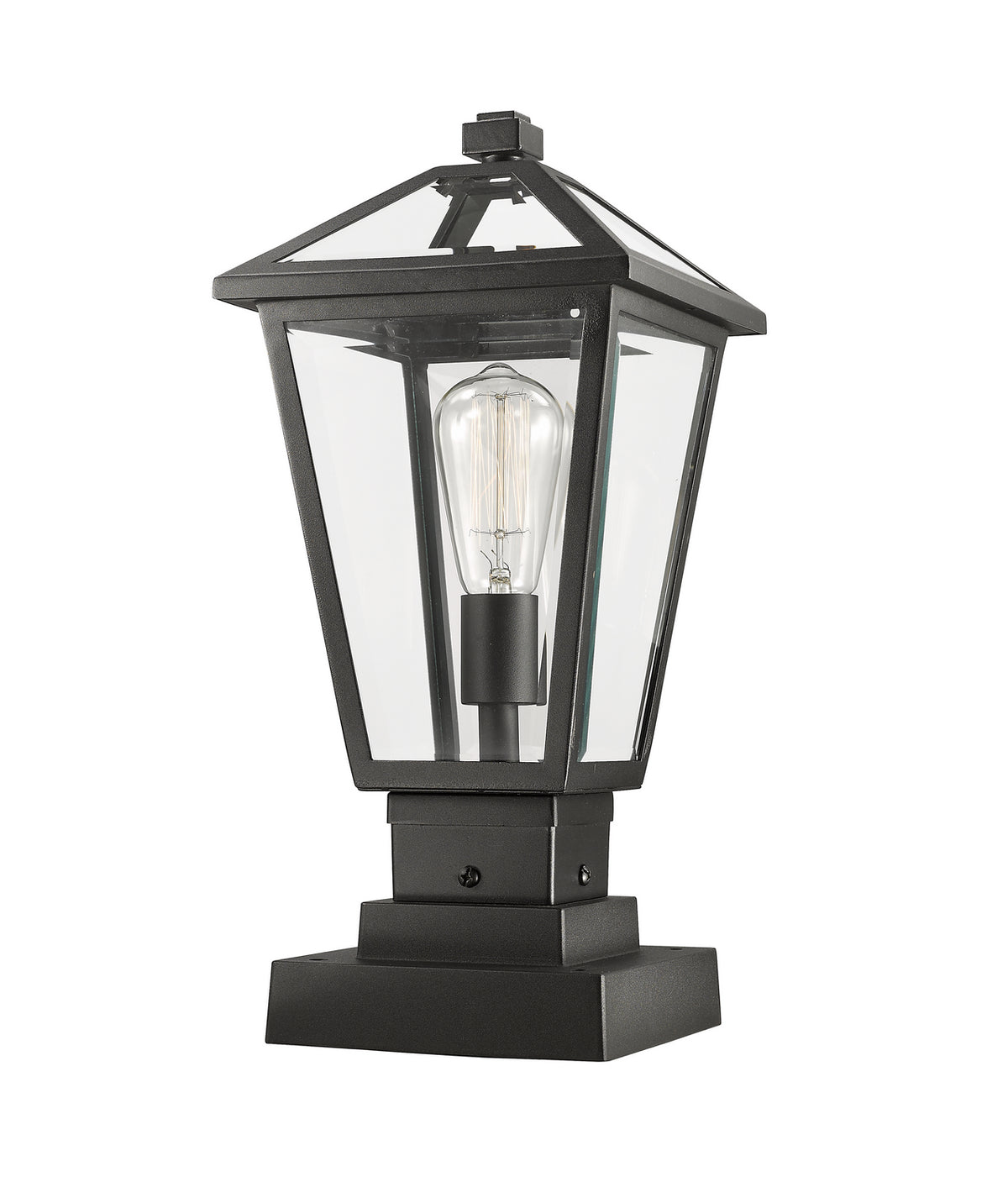 Lanterne extérieure sur socle Talbot Carré, Noir, 8 1/4" – vue 2