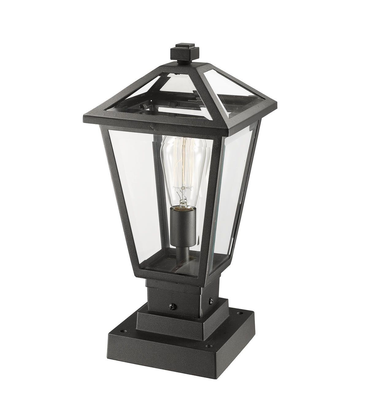 Lanterne extérieure sur socle Talbot Carré, Noir, 8 1/4" – vue 3