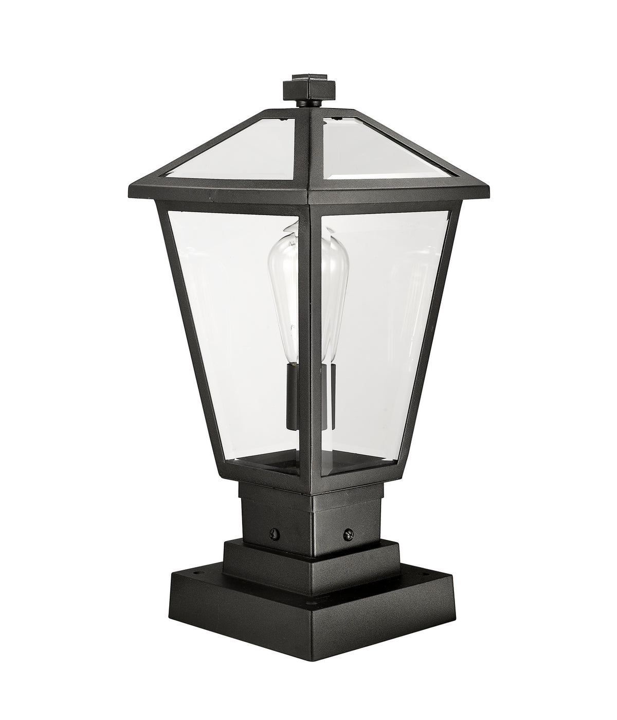 Lanterne extérieure sur socle Talbot Carré, Noir, 8 1/4" – vue 4