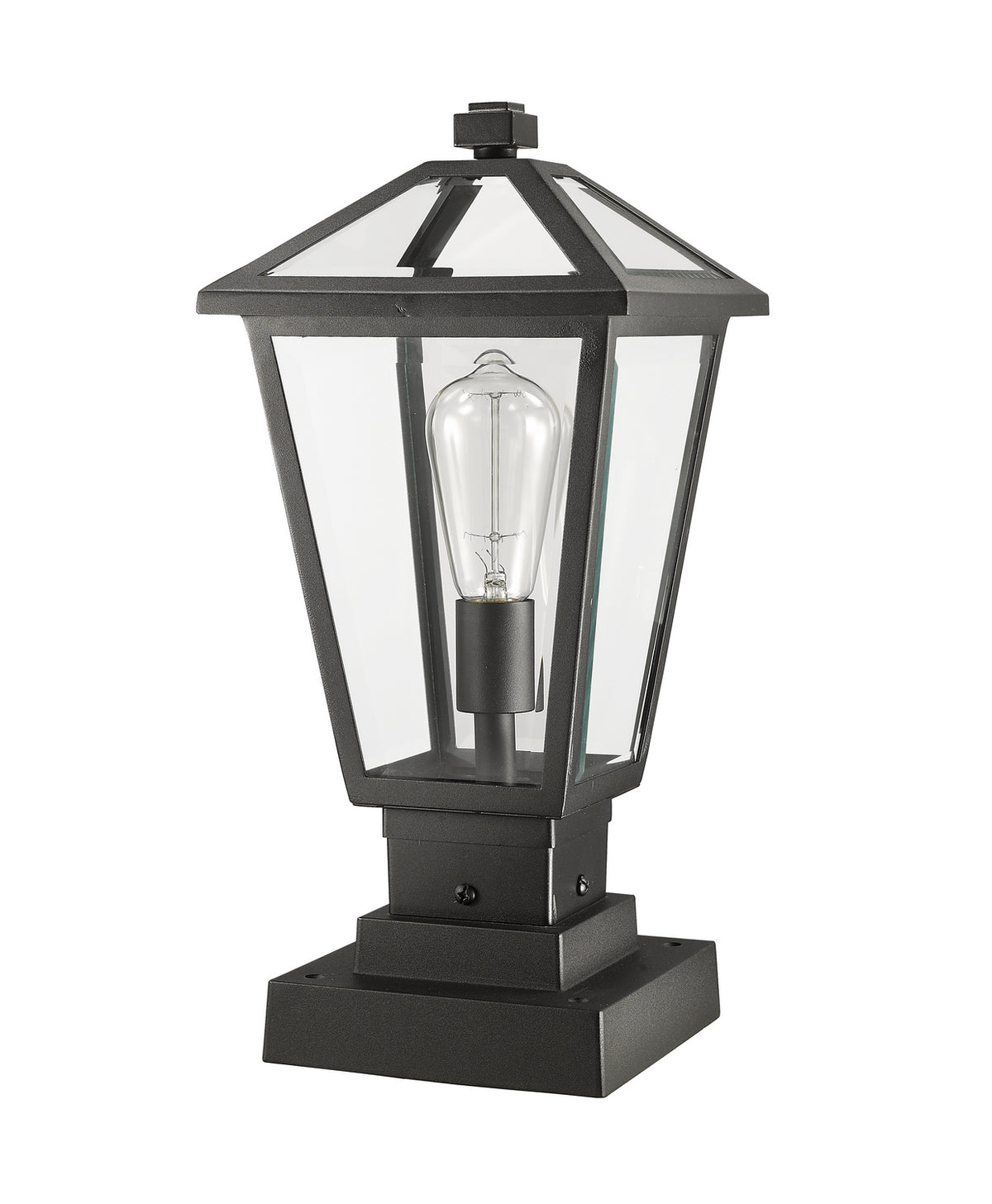Lanterne extérieure sur socle Talbot Carré, Noir, 8 1/4" – vue 5