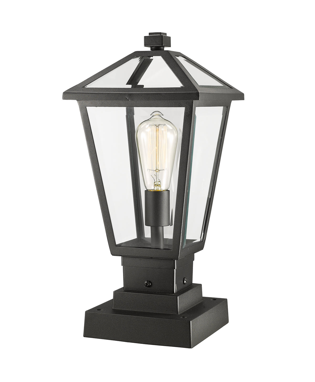 Lanterne extérieure sur socle Talbot Carré, Noir, 8 1/4" – Z-Lite