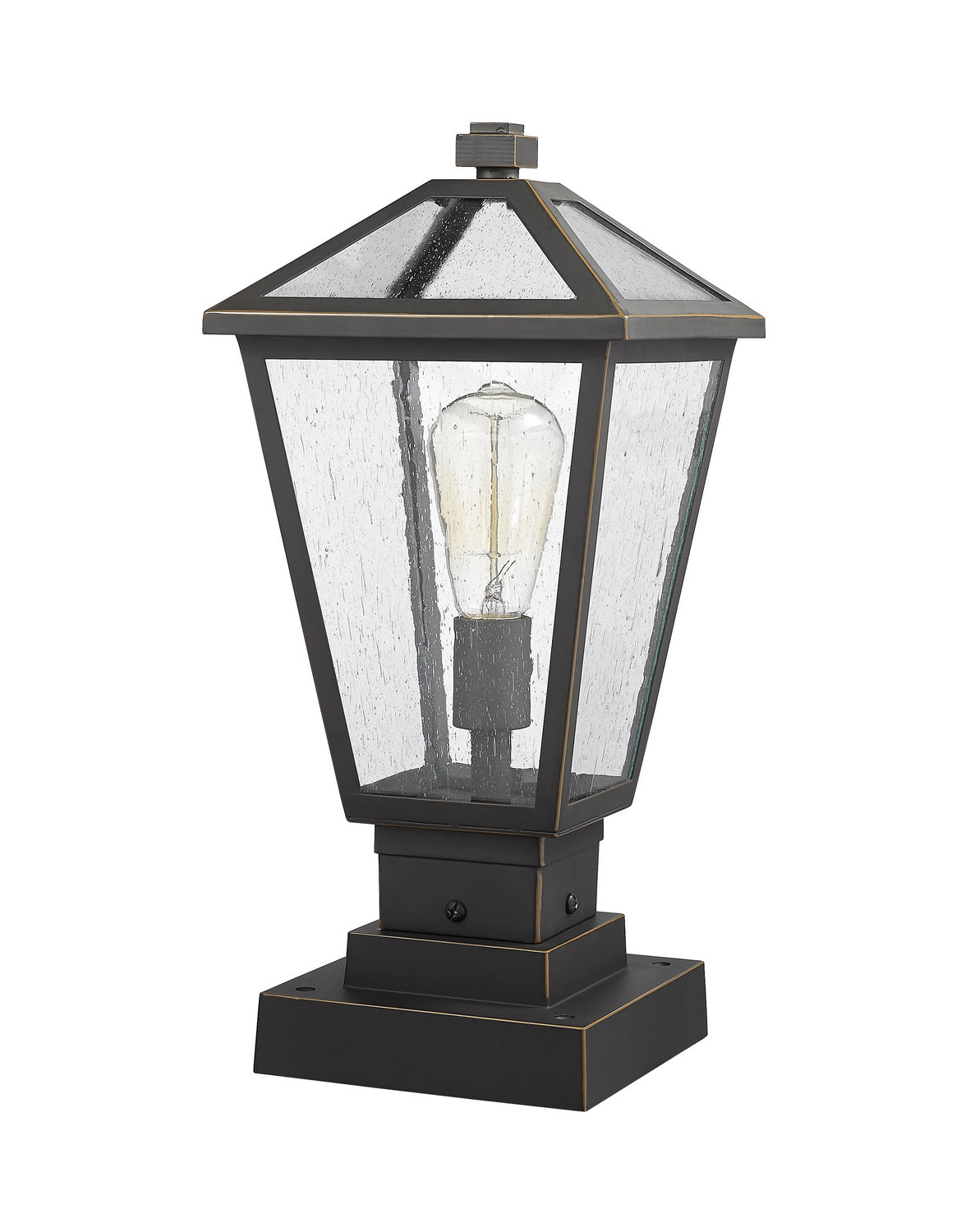 Lanterne extérieure sur socle Talbot Carré, Bronze huilé, 8 1/4" – vue 5