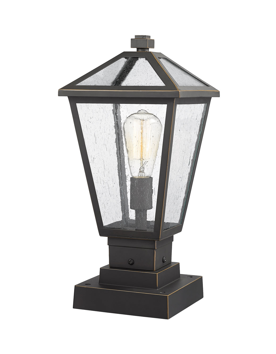 Lanterne extérieure sur socle Talbot Carré, Bronze huilé, 8 1/4" – Z-Lite