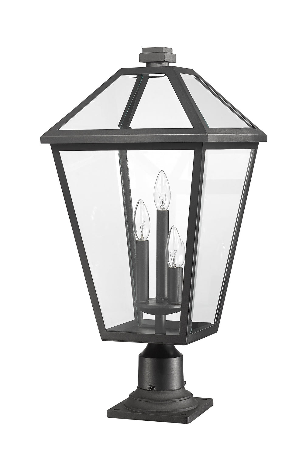 Lanterne extérieure sur socle Talbot Rond, Noir, 12 1/4" – vue 5