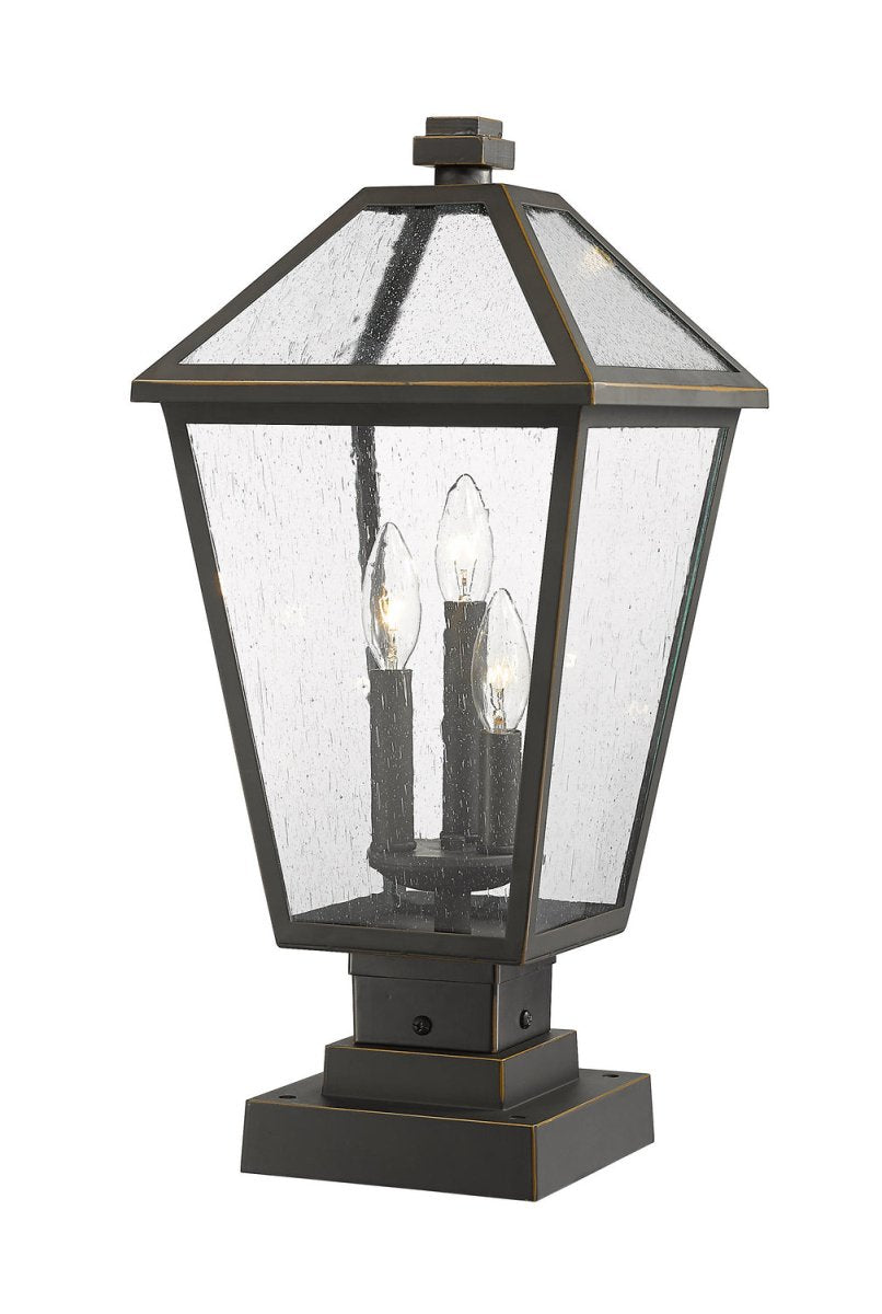 Lanterne extérieure sur socle Talbot - Carré Bronze huilé 10" by Z-Lite | Luminaires & cie