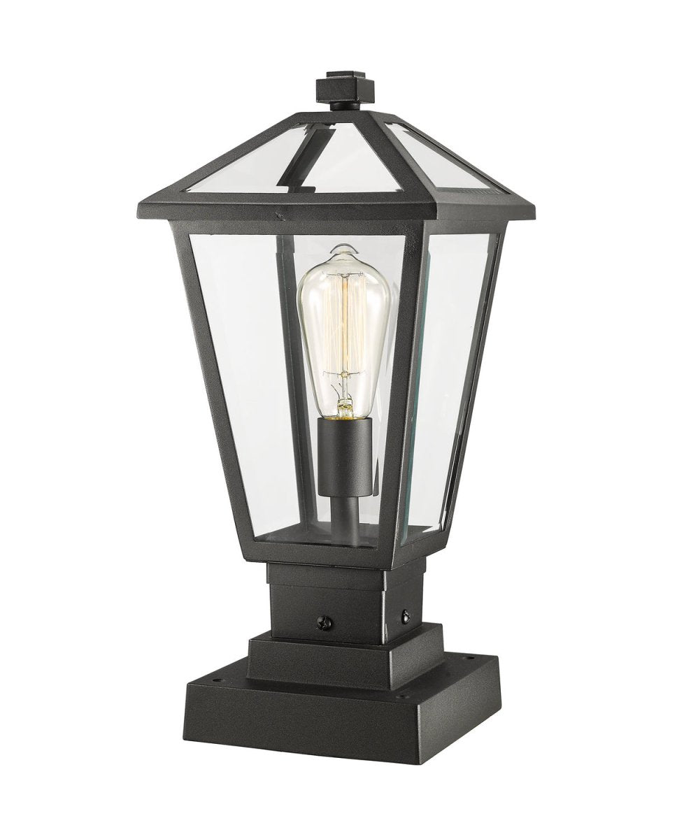 Lanterne extérieure sur socle Talbot - Carré Noir 8 1/4" by Z-Lite | Luminaires & cie