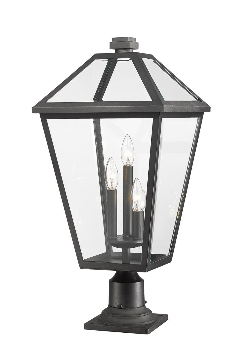 Lanterne extérieure sur socle Talbot - Rond Noir 12 1/4" by Z-Lite | Luminaires & cie