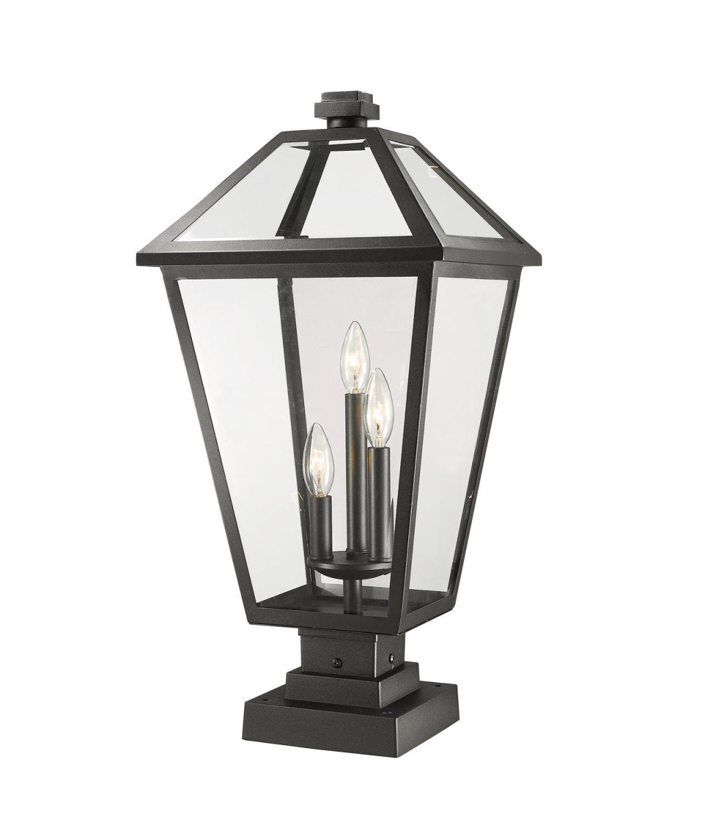 Lanterne extérieure sur socle Talbot - Carré Noir 12 1/4" by Z-Lite | Luminaires & cie