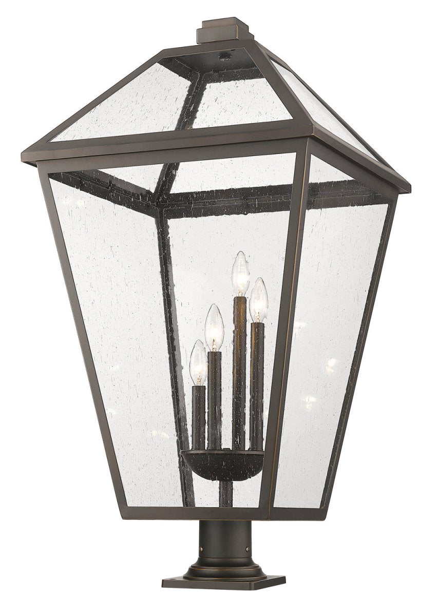 Lanterne extérieure sur socle Talbot - Rond Bronze huilé 19 1/2" by Z-Lite | Luminaires & cie