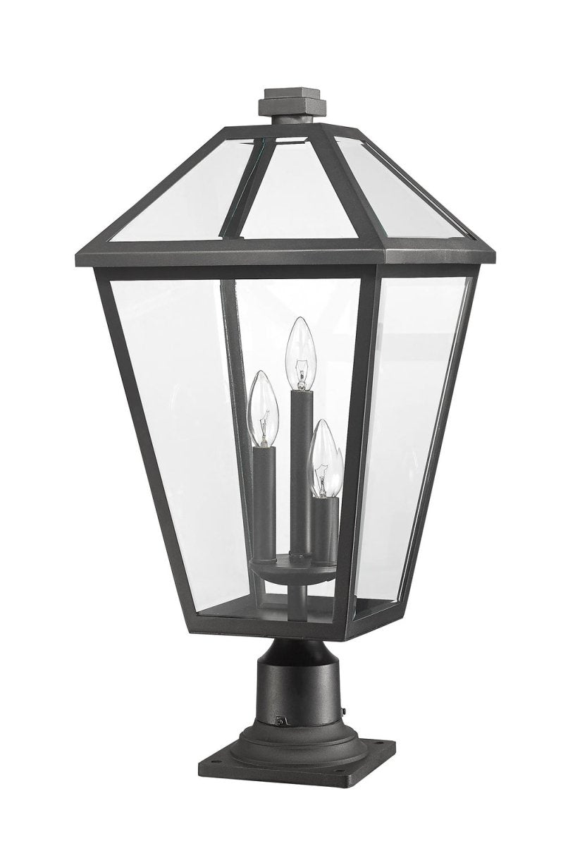 Lanterne extérieure sur socle Talbot - Carré Bronze huilé 19 1/2" by Z-Lite | Luminaires & cie
