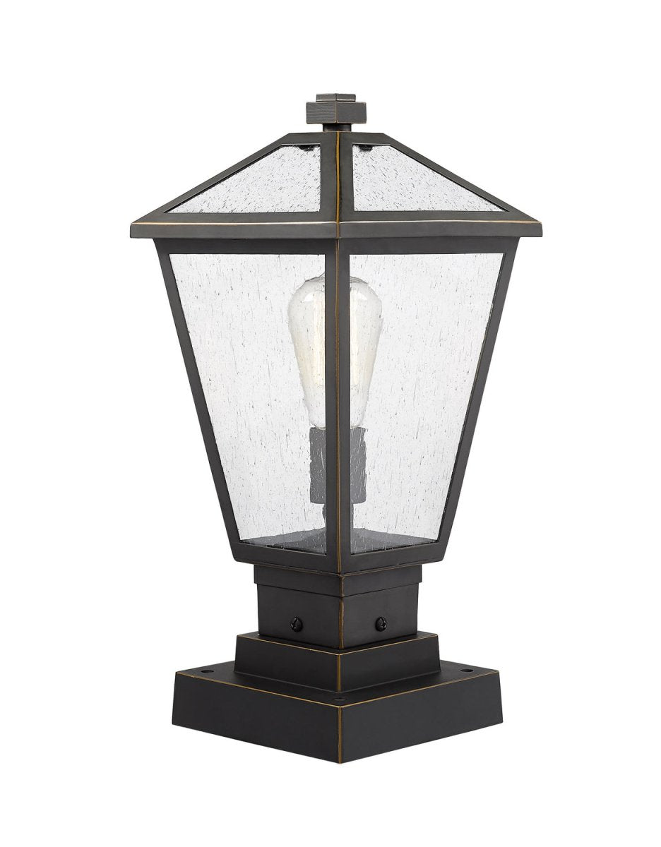Lanterne extérieure sur socle Talbot - Carré Bronze huilé 19 1/2" by Z-Lite | Luminaires & cie
