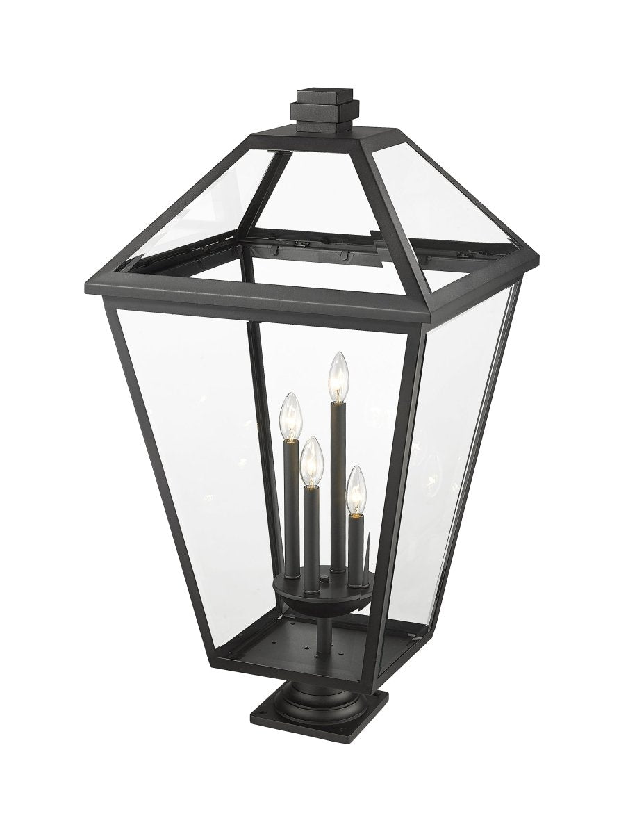 Lanterne extérieure sur socle Talbot - Carré Bronze huilé 19 1/2" by Z-Lite | Luminaires & cie
