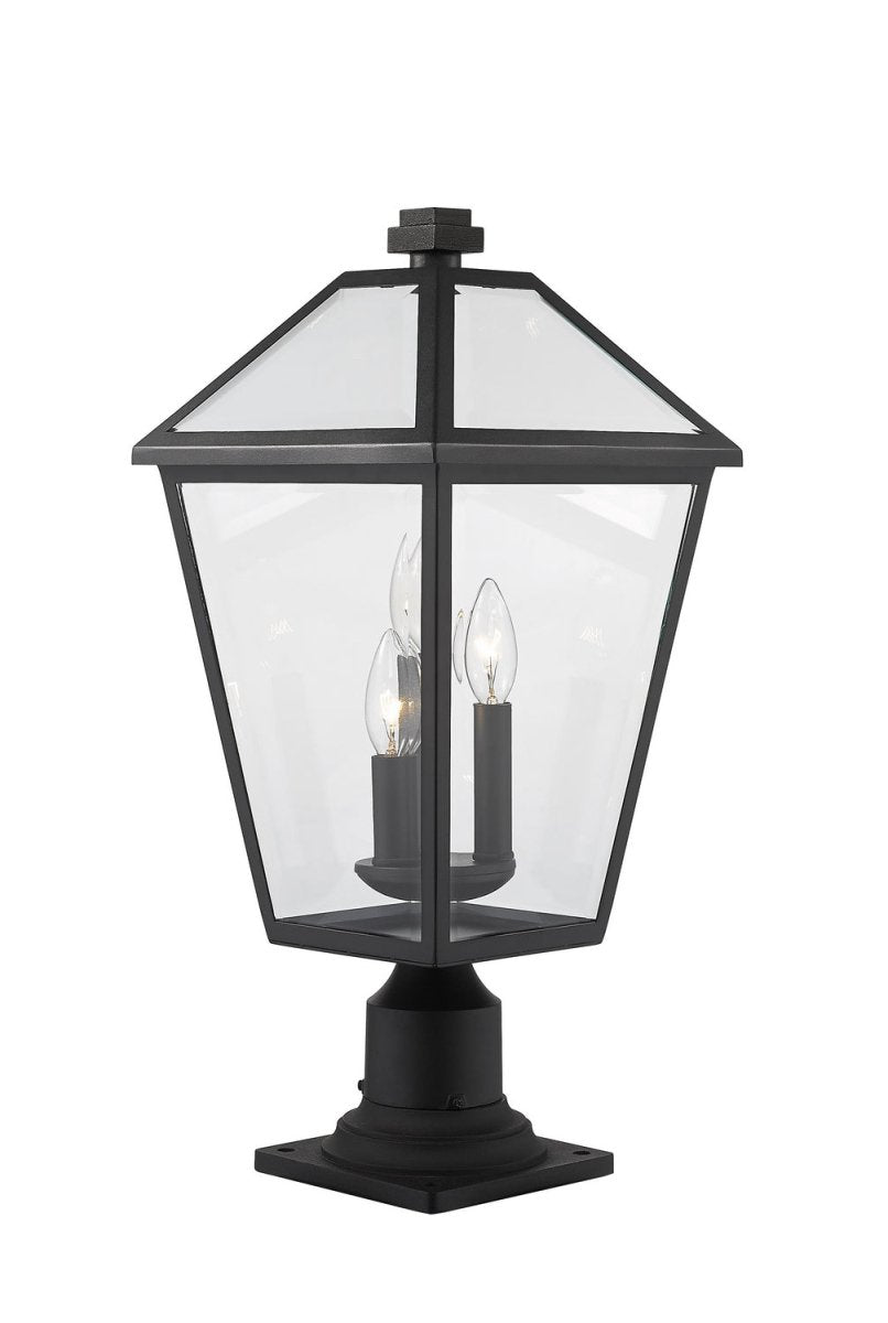 Lanterne extérieure sur socle Talbot - Carré Bronze huilé 19 1/2" by Z-Lite | Luminaires & cie