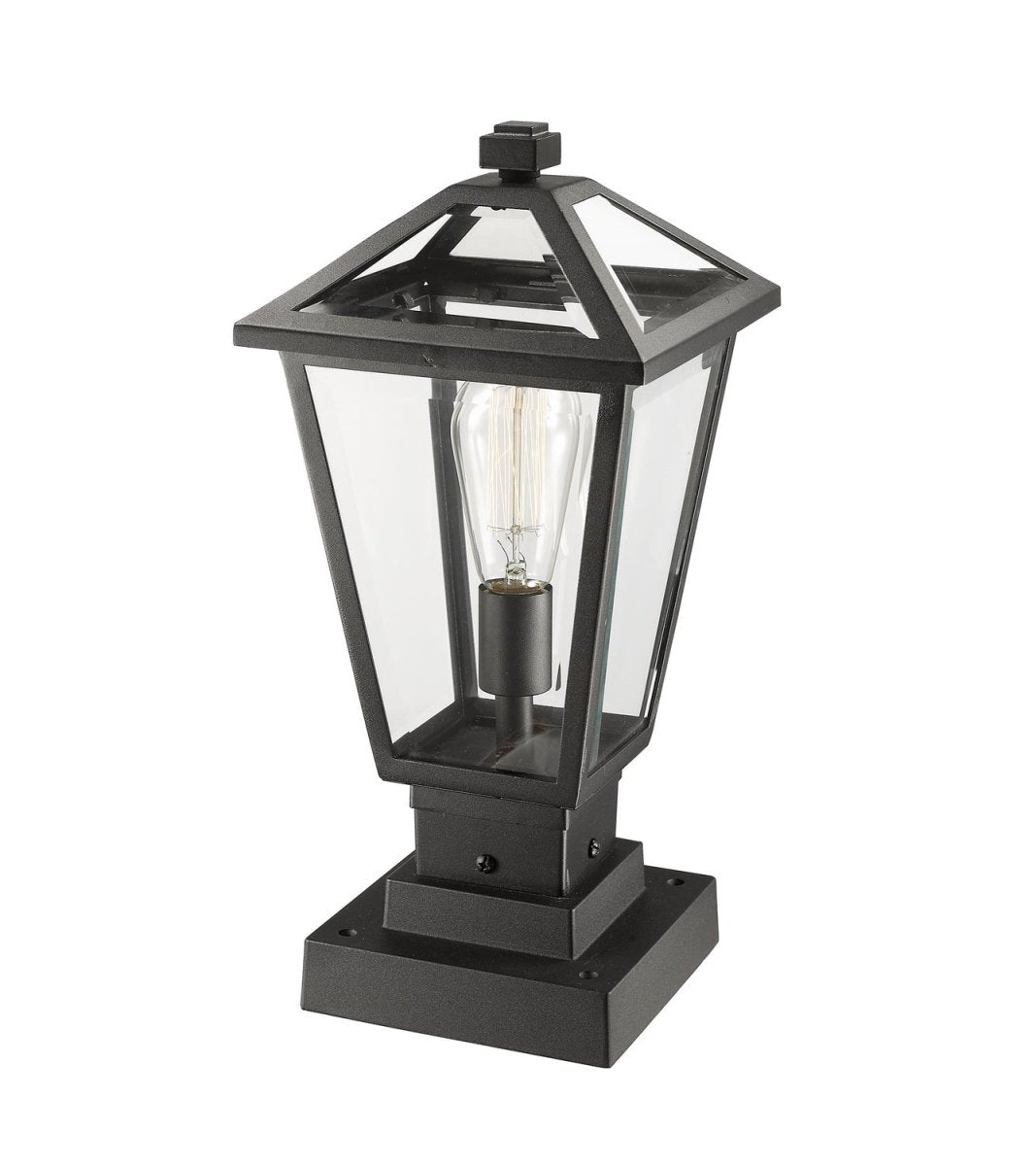 Lanterne extérieure sur socle Talbot - Carré Bronze huilé 19 1/2" by Z-Lite | Luminaires & cie