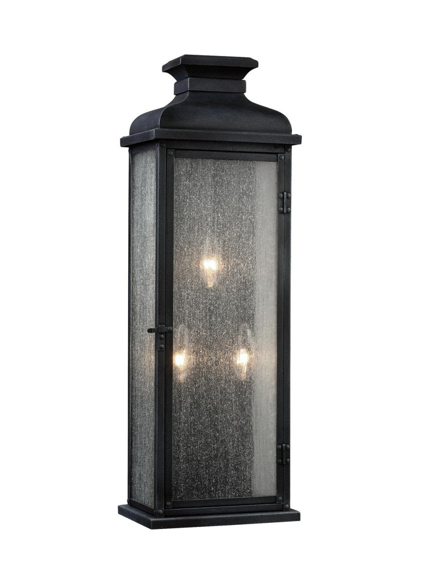 Lanterne murale extérieure Pediment - Zinc vieilli foncé 8" by Visual Comfort Studio | Luminaires & cie