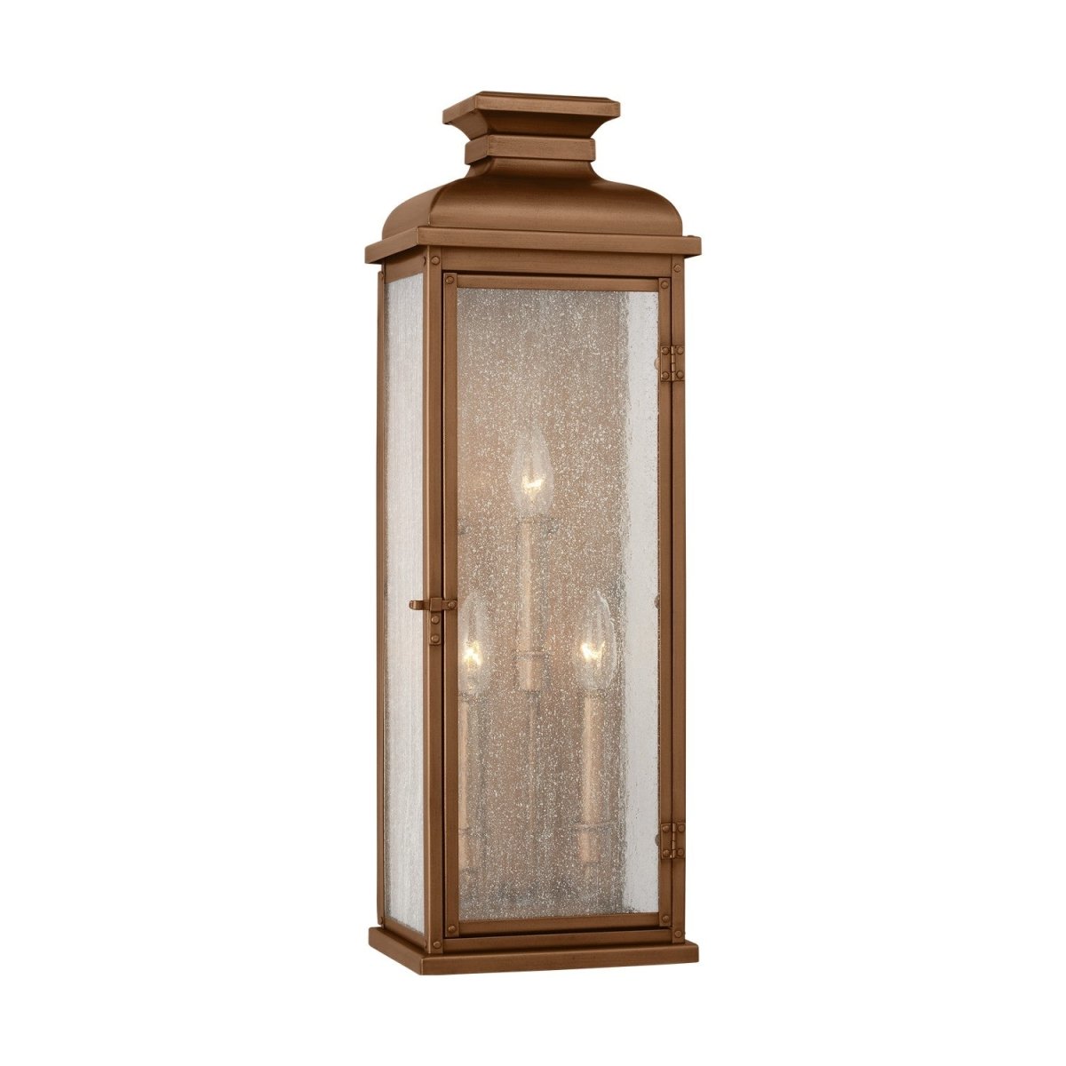 Lanterne murale extérieure Pediment - Cuivre naturel 8" by Visual Comfort Studio | Luminaires & cie