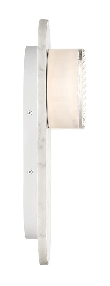Lanterne murale extérieure Sternn Blanc marbre, Verre strié transparent – vue 3
