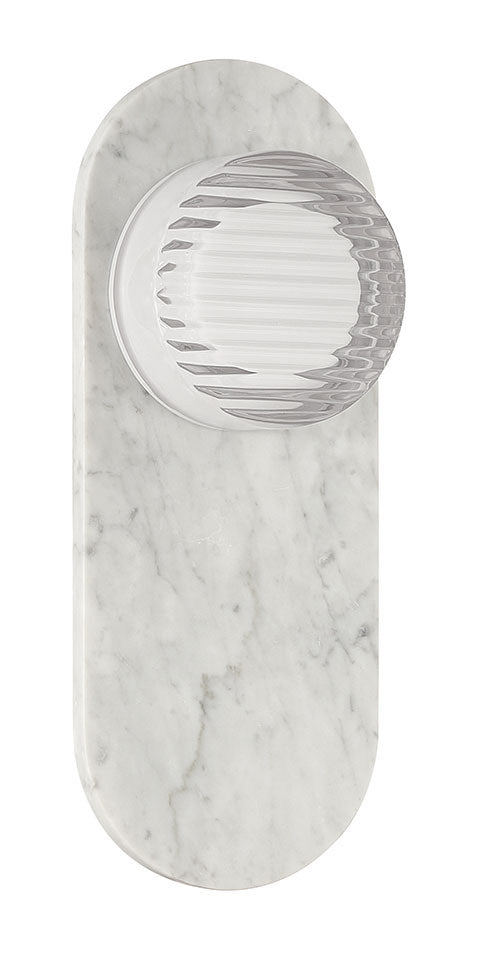 Lanterne murale extérieure Sternn Blanc marbre, Verre strié transparent – vue 4